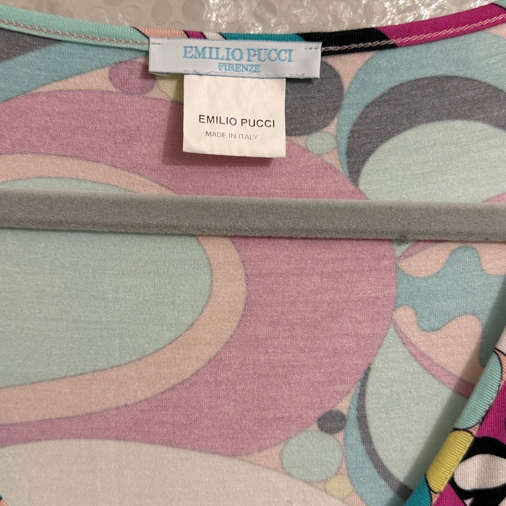 Emilio Pucci Multicolor Retro V‑Neck 3/4 sleeve Top - Picture 2 of 9